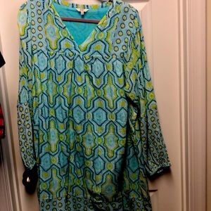 XL Crown & Ivy BoHo chic long sleeve dress.